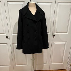 NWOT Calvin Klein Black Pea Coat Sz 12